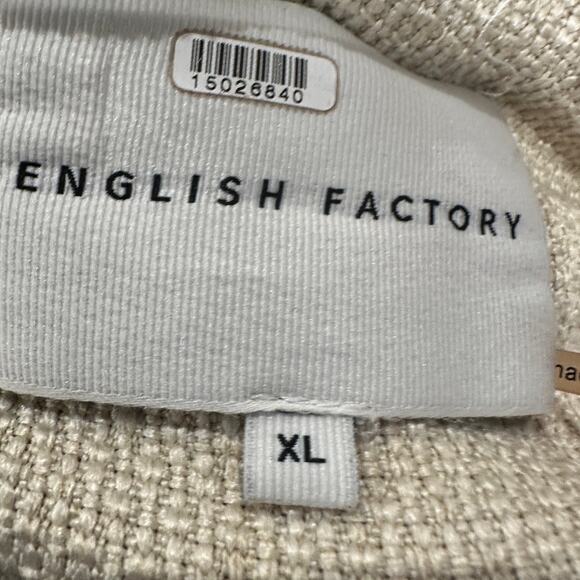 English Factory White Black Tweed Vest Boulce XL Boxy Oversized Designer $210 - Picture 8 of 10